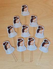 10 Cake Topper Comunione Bambina fatto a mano 