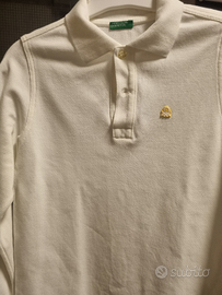 Polo manica lunga bianca Benetton