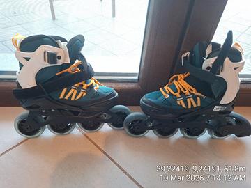 OXELO Roller fitness bambino FIT 5 racing blu