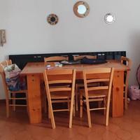 Tavolo e 6 sedie legno massello