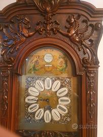 orologio a pendolo a colonna in legno di noce