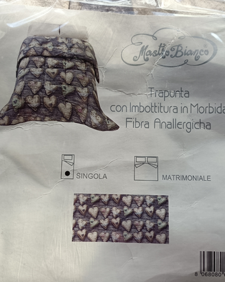 Trapunta fantasia cuori per letto singolo