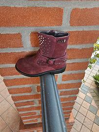 stivaletto biker bambina n.24 color vinaccia 