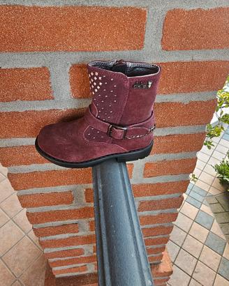 stivaletto biker bambina n.24 color vinaccia 