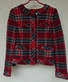 Giacca in Lana Tartan Rosso stile Chane