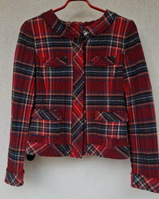 Giacca in Lana Tartan Rosso stile Chane