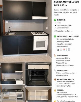 Cucina ikea 180cm