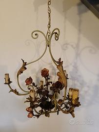 LAMPADARIO IN FERRO BATTUTO