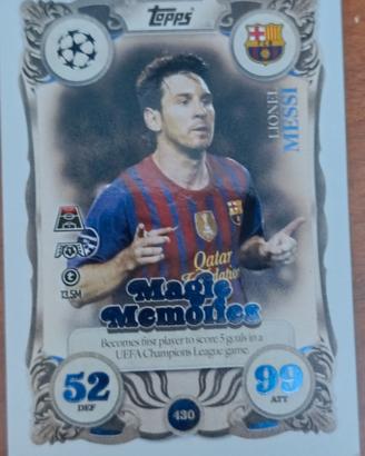 card match attax Lionel Messi magic memories
