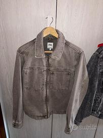 giacca in denim zara grigio