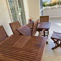Tavolo e sedie giardino Teak