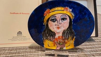 Giuseppe Migneco - Ceramica "La Pescatrice" 78/100