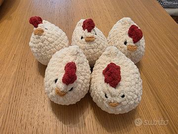 Bundle 5 peluche gallina fatti a mano
