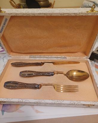 set di 3 posate in argento