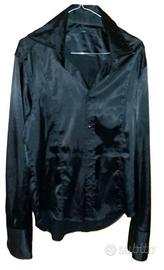 Camicia lucida nera per uomo slim fit della Sasch