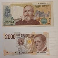 Lotto da 2 banconote da 2.000 Lire.