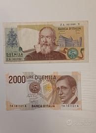 Lotto da 2 banconote da 2.000 Lire.