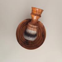 pennello e ciotola da barba  artigianali in ulivo