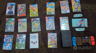Switch Oled borsa +cover MarioBros+15 giochi