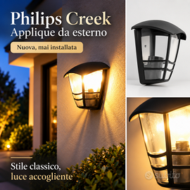 Philips Creek Applique da Esterno Nera E27 Lampada