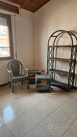 Completo in vimini camera da letto azzurro polvere