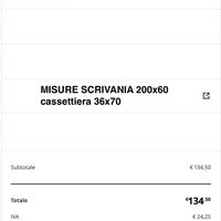 Grande Scrivania IKEA Componibile (200 cm) con Cas