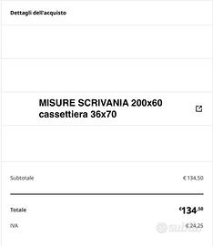 Grande Scrivania IKEA Componibile (200 cm) con Cas