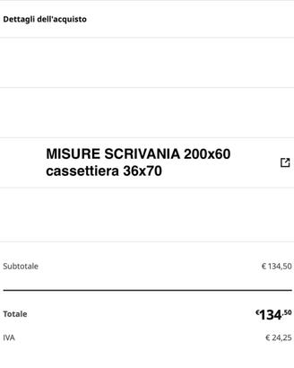Grande Scrivania IKEA Componibile (200 cm) con Cas