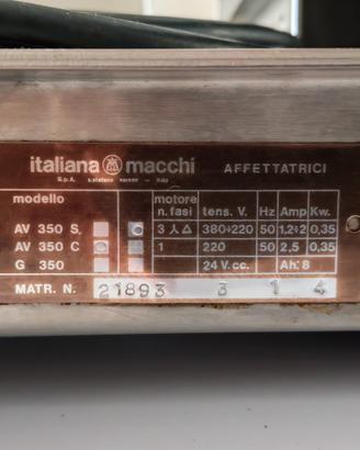 affettatrice italiana macchi