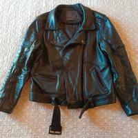 Chiodo pelle nera donna Minimum