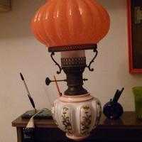 Lampada da tavolo in ceramica e vetro soffiato