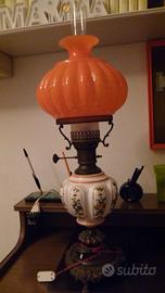 Lampada da tavolo in ceramica e vetro soffiato