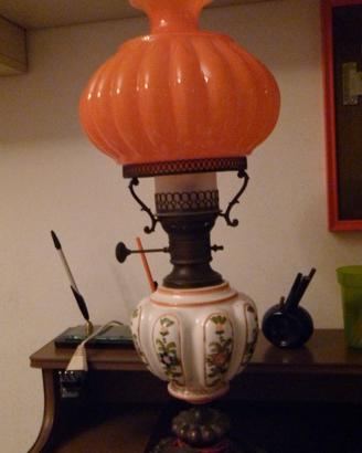 Lampada da tavolo in ceramica e vetro soffiato