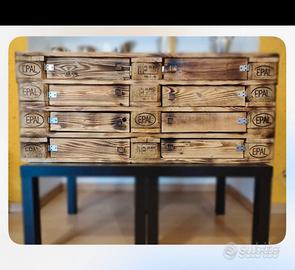 Cantinetta porta bottiglie in legno artigianale