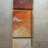 Tris quadri moderni astratti effetto materico