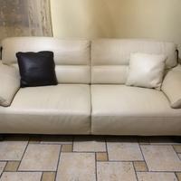 Divano in pelle Chateau d'ax beige/wengè