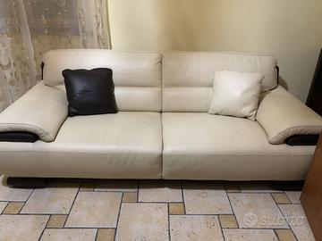 Divano in pelle Chateau d'ax beige/wengè