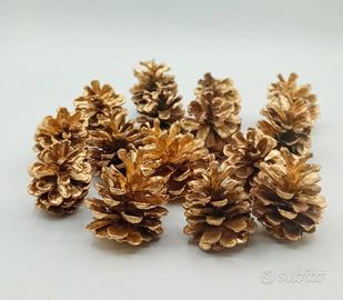 SALDI! 15 Pigne DORATE Assortite per DECORAZIONI