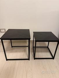Set 2 Tavolini Neri Moderni