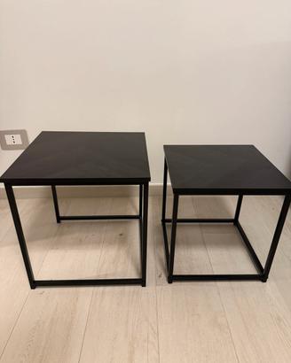 Set 2 Tavolini Neri Moderni