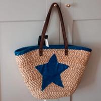 Borsa cesta in paglia per spiaggia