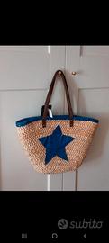 Borsa cesta in paglia per spiaggia