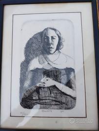 Inc. Originale G. Guindani 1925 Ritratto Donna