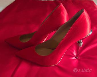 Scarpe donna décolleté rosso tacco 12