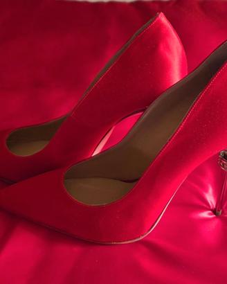 Scarpe donna décolleté rosso tacco 12