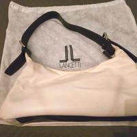 BORSA DONNA “LANCETTI”  IN PELLE PANNA E MARRONE