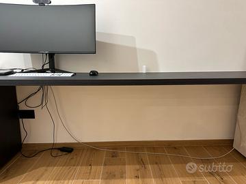 Piano scrivania 3 metri nero wengè nuovo