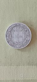 Moneta 5 lire Italia 1878 riconio