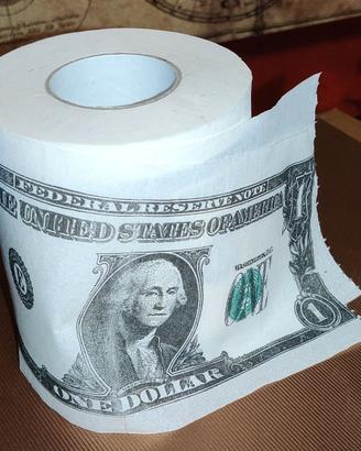 Carta igienica divertente a tema "banconote da 1$"