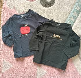 Kiabi maglie neonata 9 e 12 mesi , cotone blu nero